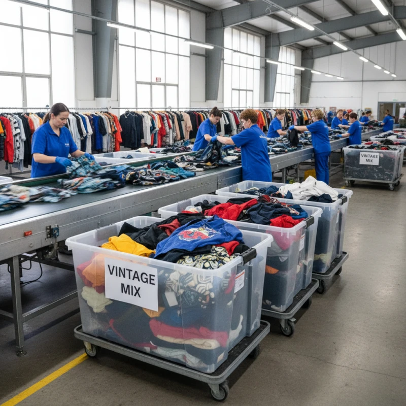 dedicated vintage wholesale clothing sorting