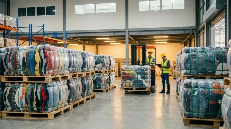 used clothing bale inspection