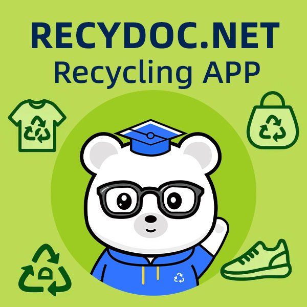 Recydoc App 收博士 interface on Alipay showing the clothing recycling pickup service used for vintage clothing sourcing