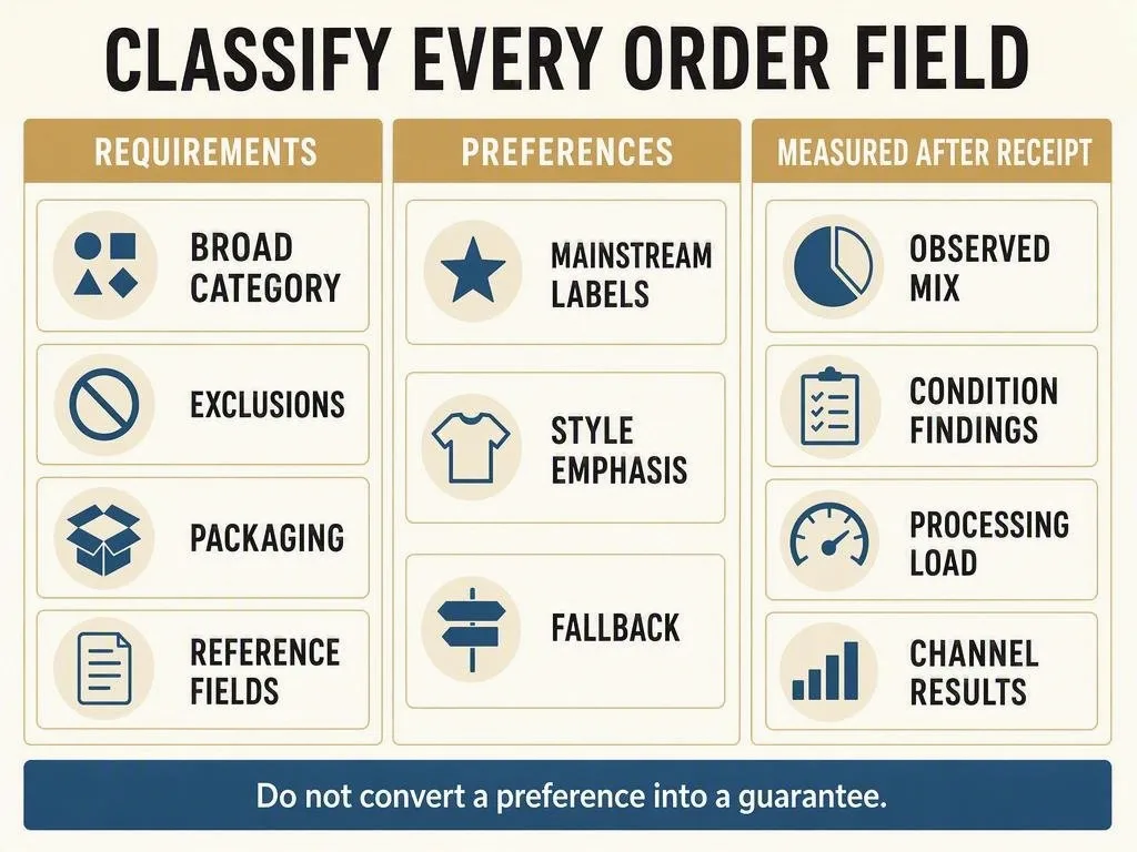 Requirements preferences and post-receipt measurement framework
