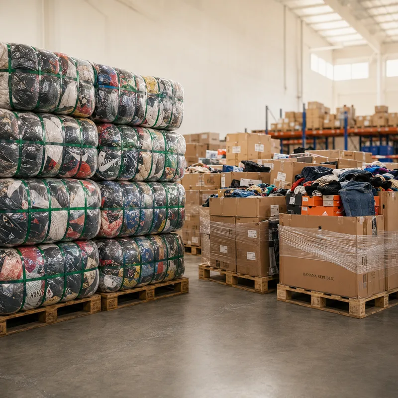 Editorial comparison of used clothing bales and liquidation pallets