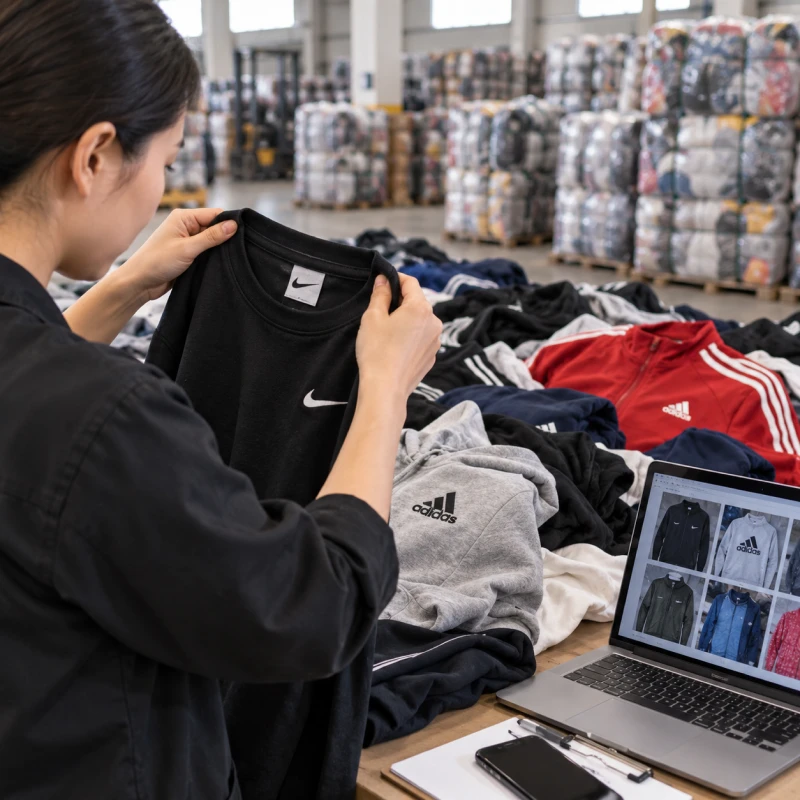 Reviewing used Nike and Adidas sportswear supplier photos